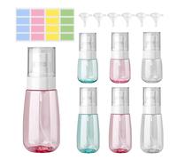 CxutSa 6 Pezzi Bottiglie Spray 30ml 60ml Boccette da Viaggio Plastica Flaconi Spray in Tre Colori con Imbuto Piccolo e Carta per Etichette Flacone Spray Trasparente per Profumo Cosmetici Liquidi