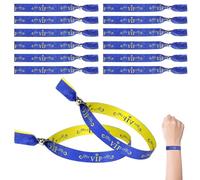 CxutSa 60 Pezzi Braccialetti in Tessuto per Eventi Oro Blu Braccialetti VIP con Chiusura in Plastica Regolabile e Riutilizzabili Identificazione Vip per Evento Bar Matrimoni Concerti (35cmx1.5cm)