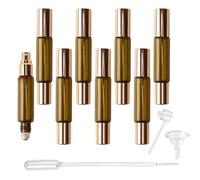 CxutSa 8 Pezzi Roll on Vuoto10 ml Vetro Boccette Profumi Vuoti Uso a Doppia Estremità con Spruzzo e Rullo Portaprofumo da Viaggio Ricaricabile Porta Profumo da Viaggio