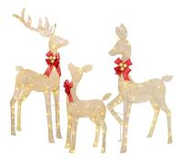 CXVU Renna Decorazione natalizia per cortile, 3 pezzi che si illuminano famiglia di renne per decorazioni natalizie all'aperto cortile, cervo di Natale illuminato decorazioni all'aperto per le vacanze