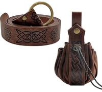 CXWFLM 2 pezzi Costume Necromante Halloween - Costume medievale da uomo e donna, abbigliamento medievale con marsupio, accessorio per cosplay, carnevale, feste e festival travestimento