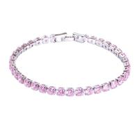 CXWK Braccialetti da Tennis cubici da 4 mm Braccialetto da Sposa in Cristallo con Catena ghiacciata per Donna Braccialetto Color Argento Dorato