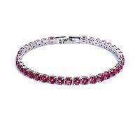 CXWK Braccialetti da Tennis cubici da 4 mm Braccialetto da Sposa in Cristallo con Catena ghiacciata per Donna Braccialetto Color Argento Dorato