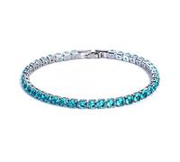 CXWK Braccialetti da Tennis cubici da 4 mm Braccialetto da Sposa in Cristallo con Catena ghiacciata per Donna Braccialetto Color Argento Dorato