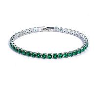 CXWK Braccialetti da Tennis cubici da 4 mm Braccialetto da Sposa in Cristallo con Catena ghiacciata per Donna Braccialetto Color Argento Dorato