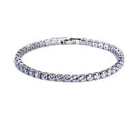 CXWK Braccialetti da Tennis cubici da 4 mm Braccialetto da Sposa in Cristallo con Catena ghiacciata per Donna Braccialetto Color Argento Dorato