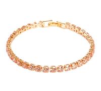 CXWK Braccialetti da Tennis cubici da 4 mm Braccialetto da Sposa in Cristallo con Catena ghiacciata per Donna Braccialetto Color Argento Dorato