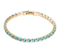 CXWK Braccialetto da Tennis cubico da 4 mm in Cristallo con Catena ghiacciata per Donna Argento Dorato