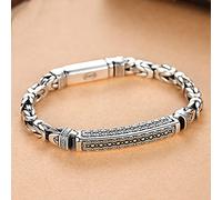 CXWK Gioielli in Argento Bracciale da Uomo personalità Modello di Pace Retro Hipster Modello Chiave Fibbia Accessorio Regalo