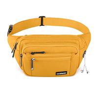 CXWMZY Riñonera para mujeres y hombres, con múltiples bolsillos, impermeable, casual, para Disney, viajes, ciclismo, correr, senderismo, Amarillo, Una talla, Moderno