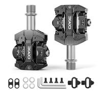 CXWXC Pedali per bicicletta Clic, pedali per mountain bike, pedali double face, piattaforma larga, antiscivolo, con 3 cuscinetti in alluminio, leggeri per mountain bike, trekking (Nero)