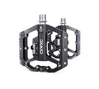 CXWXC Pedali per bicicletta Pedale a scatto, pedali per mountain bike, due lati Clic, piattaforma larga, antiscivolo, con 3 cuscinetti, leggeri in alluminio, pedali piatti da 9/16 pollici