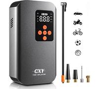 CXY 7500mah Compressore Aria Portatile Auto, Elettrico Pompa Elettrica per Bicicletta, Mini Compressore Pneumatici per Auto Ricaricabili con 4 Ugelli Diversi per Auto, Moto, Biciclette e Palloni