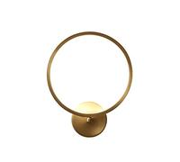 CXYWBD 18W LED Lamp Light Bedroom Bedside Mounted Lamps Ring Wall Lights for Living Room Hallway 3,Copper