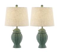 CXYWBD 20,5 "Lampada Tavolo in Ferro battuto Bohémien, Fattoria, costiero, Sala Pranzo, Lampadina a Inclusa Adatta per camere da Letto, Soggiorno, uffici, Libro (Verde)