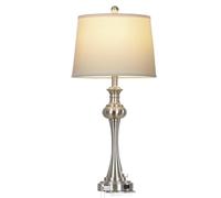 CXYWBD 28,75" Minimalist Table Lampad con Controllo Tre Vie Base in Metallo Camera e Ufficio, Compresa la Lampadina a Adatta per camere da Letto, Soggiorno, uffici, Libro (Argento)