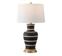CXYWBD 29 "Lampada Tavolo urna in Ceramica Classica Tradizionale con tonalità di Lino Camera Cucina, Ufficio a casa Adatto per camere da Letto, Soggiorno, uffici, Libro (Nero/Beige)
