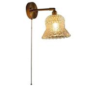 CXYWBD 4W Japanese Glass Lamps with E26/E27 Base Sconces Industrial Style Zipper Dining Room Study Wall Light for Bedroom Living Room,Beige