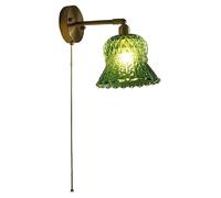 CXYWBD 4W Japanese Glass Lamps with E26/E27 Base Sconces Industrial Style Zipper Dining Room Study Wall Light for Bedroom Living Room,Green