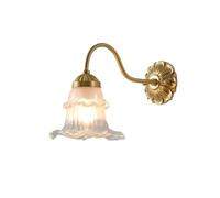 CXYWBD a Collo di Allevamento d'oro, Lampada Parete Latte con sconde murale in Ottone Spazzolato per la Camera da Letto Soggiorno Bagno t-155 (20 cm/7.8 Pollici)