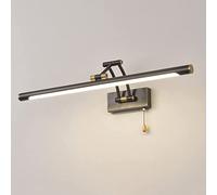 CXYWBD Adjustable Copper Light with Pull Chain Bathroom LED Vanity Lantern Wall Toilet Mirror Lamp Frame Lighting Washroom,Black-35cm(S)