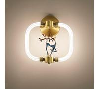 CXYWBD all-Copper Lamp丨 Chinese Light Luxury Sconces丨Zen Enamel Bedroom Bedside Lighting Fixtures丨led 10w Wall Lamp Sconces丨Ring Decorative Lamp,One Color-30 * 17CM