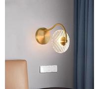 CXYWBD all Copper Lamp LED Light Study Bedroom Bedside Crystal Wall Lighting Fixtures Compatible with Living RoomChandelier,One Color-1light
