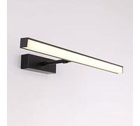 CXYWBD Appliques Murales, 60 cm Luce Frontale 14W 4000k Day Traple Frame Lighting, Bagno vanità toeletta per Mobile a Specchio Lampada Decorativa da Letto, Nero