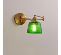 CXYWBD Braccio Oro Muro di Applique Filo Rigido Regolabile Vintage Luce con Vetro d'Acqua Moderno Lampada a Parete Fattoria Antica per Camera da Letto Soggiorno testimonianza del Comodino t-155