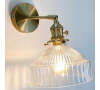 CXYWBD Brass Lamps with E26/E27 Base Glass Lampshade Sconces Personality Bedroom Bedside Wall Light for Dining Room Corridor Study,Shape2