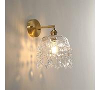 CXYWBD Brass Light Elegant Glass Lampshade Nordic E27 Copper Wall Lamp Interior Lighting Fixture Headboard Lamps Bedroom Bedside,One Color-20CM