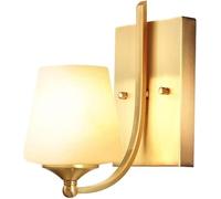 CXYWBD Brass Light White Glass Shade Lamp American Style Wall LightsChandelier,