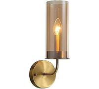 CXYWBD Copper Fixture Gold Brushed Finish Curved Arm Industrial Glass Wall Lamps Corridor Entrance Indoor Decorations Lighting Bedside Decor,