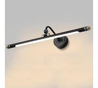CXYWBD Copper Wall Lamp LED Bathroom Light Bar Adjustable Bath Front Lighting Fixture Rotatable Vanity Mirror Lights for,Svart-4000k-49cm