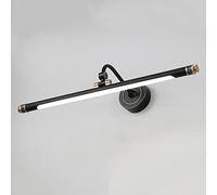 CXYWBD Copper Wall Lamp LED Bathroom Light Bar Adjustable Bath Front Lighting Fixture Rotatable Vanity Mirror Lights for,Svart-6000k-49cm