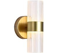 CXYWBD Creative a Parete in Metallo Creativo su Illuminazione con Paralume Acrilico Moderno Semplice 6+6 w Sconcetto da Letto per Il Bagno (Oro)