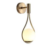 CXYWBD Creativity with Glass Shade E27 Golden Finish Lights Fixture Personality Sconces Wall Mount Lamp for Bedroom Living Room Corridor,