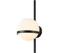 CXYWBD Creativity with Glass Shade E27 Lights Fixture Sconces Wall Mount Lamp for Bedroom Living Room CorridorBlackS,Black-S