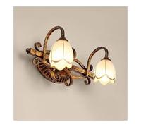 CXYWBD da Vetro Fiori Leggeri Apparecchi Le vanità in Stile retrò sopra la Lampada a Parete di Bronzo sfregata Olio per Il Bagno luci murali T-155 (40 cm/15,7 Pollici)