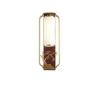 CXYWBD Elegant all Copper Wall Lamp with Glass Shade - Ideal for Living Room Bedroom And Study Lighting,Dark Color