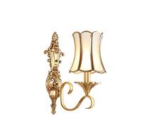 CXYWBD Fashion Double-Headed Copper LED Light Source Living Room 2 Packs Indoor Aisle Corridor Single Double Wall Lamp Creative European Retro Lighting Area,Single Head-1 Pack