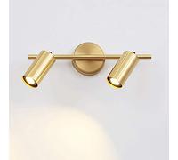 CXYWBD Fashion LED 7W Adjustable Lamp Nordic Rotatable 360° H65 Copper Wall Spotlight Indoor Lights Lighting Fixture for Bedroom Bathroom Toilet,OneColor-Double Head