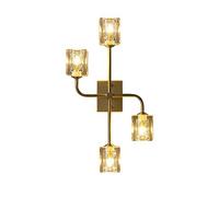 CXYWBD Fashion Postmodern Light Luxury Crystal Living Room Dining Hall Aisle Stairs Wall Bedroom Bedside Minimalist Creative Lamp Decoration,4 Heads