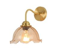 CXYWBD Floreale retrò Crack Parete Vetro Ambra Lampada Stile Giapponese sconde murali in Ottone per Soggiorno Pranzo Camera da Letto Lettura Luce T-155