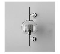 CXYWBD Funzione industriale retrò con parentela parete Nordic Creative Glass Wall Lample Apparecchiatura illuminazione montata per la camera da letto corridoio soggiorno Vanity Light (colore: argento,