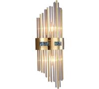 CXYWBD Gold Brushed Brass Lamp 2 Lights Elegant Crystal Light Fixtures Bedroom Living Hallway Dining Room Wall Mount Lighting,