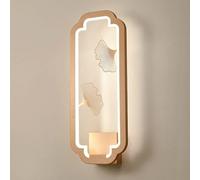 CXYWBD Gold Metal with Acrylic Light Guide Shade Bedside Lamp LED 20W Ginkgo Leaf Decorative Lamps Ultra-Thin Corridor Wall,