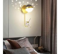 CXYWBD Home Decoration Lampada Parete Astronauta Proiezione Star Nordic Black Gold White Muro Light Kids Wall Monted Lamp per Sala da Pranzo Soggio