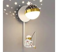 CXYWBD Home Decoration Lampada Parete Astronauta Proiezione Star Nordic Black Gold White Muro Light Kids Wall Monted Lamp per Sala da Pranzo Soggio