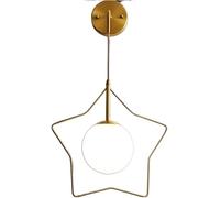 CXYWBD in Rame Full Stella Creativa Semplice Vetro glassati Lampada Parete Dorata Applicare allo Studio della Camera da Letto familiare Soggiorno per Bambini